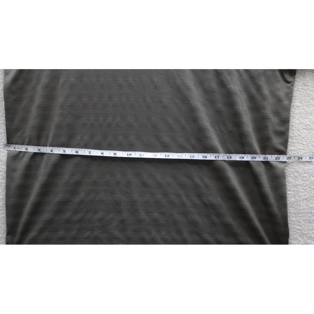 Adidas Golf Mens Polo Shirt‎ Gray Stripe Short Sleeve Performance Size L